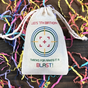 Set of 10 Laser Tag Party Personalized Favor Bags (Item 2557A)