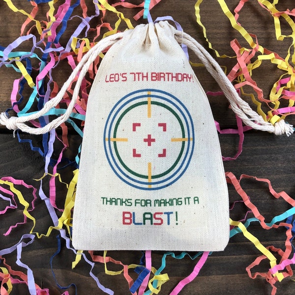 Set of 10 Laser Tag Party Personalized Favor Bags (Item 2557A)