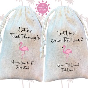 Pochettes pour EVJF Flamant rose : pochette cadeau finale en coton flamant rose image 2