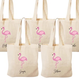 Personalized Flamingo Mini Tote Bag: Beach Trip Favor