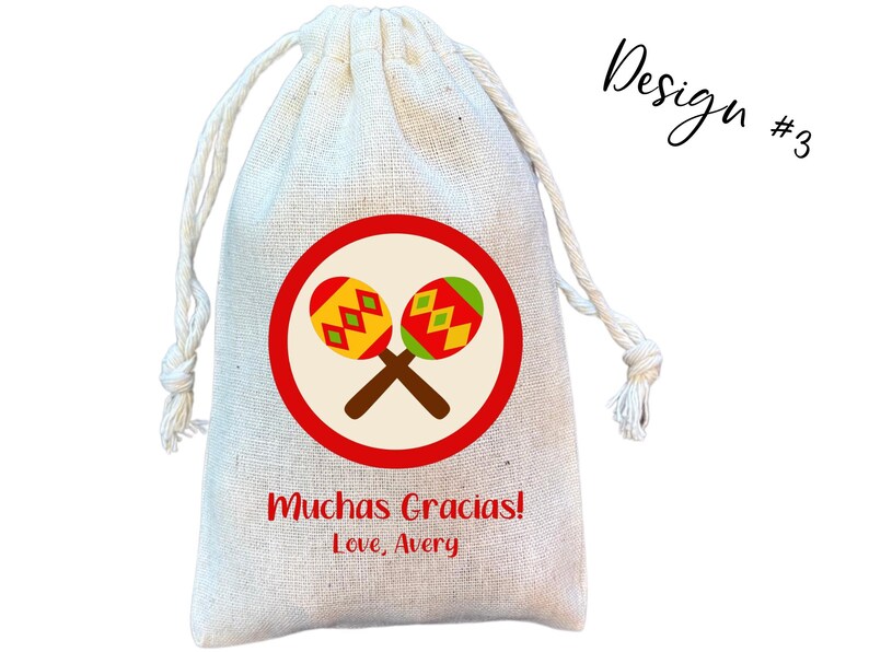 Cinco de Mayo Party Favor Bags: Mexican Fiesta Cotton Gift Bags design 3