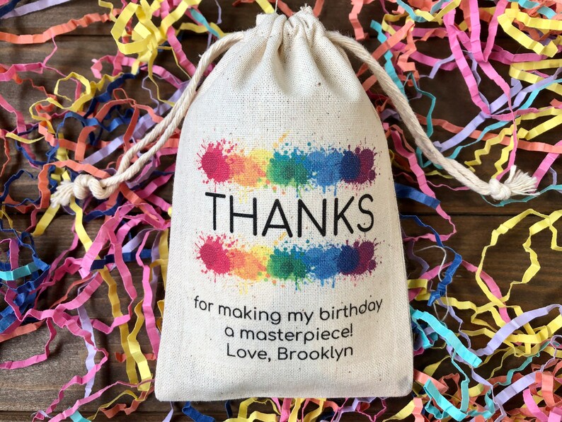 Set of 10 Art Theme Painting Party Favor Bags Paint Splatter Etsy