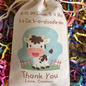 Set of 10 Farm Animal Party Favor Bags / With an Oink and A Moo & a ...