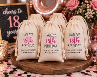 Personalized Party Favor and Gift Bags "ANY AGE" Birthday, Custom Goody Bag