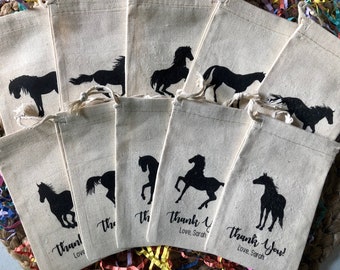 Set of 10 Personalized Horse Favor Bags (Item 1840A)