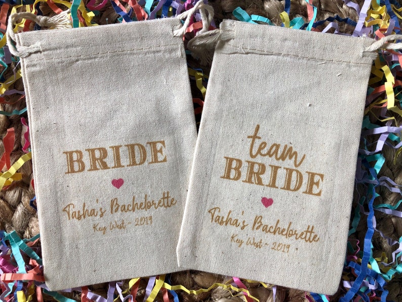 Item 1854A Bachelorette or Birthday Party Survival Kit Bags Bride and Team Bride Favors Set of 10