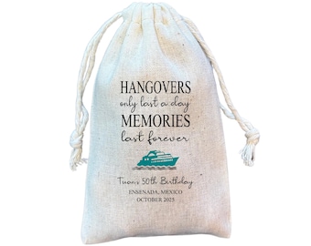 Hangover Recovery Kit Favor Bag: Cruise Ship Birthday, Bachelorette Party