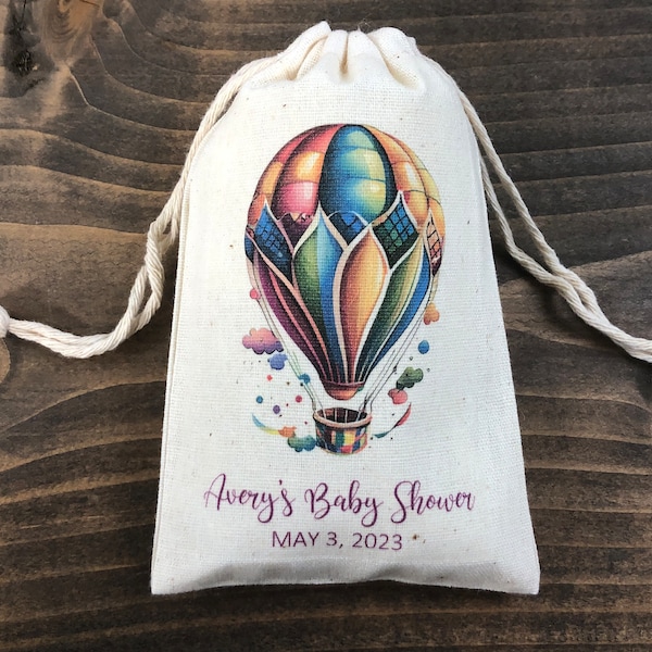 Set of 10 Hot Air Balloon Birthday or Baby Shower Party Favor Treat Bags (Item 2597A)