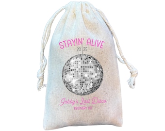 Disco Bachelorette Party Favor Bags: Stayin' Alive Hangover Kit