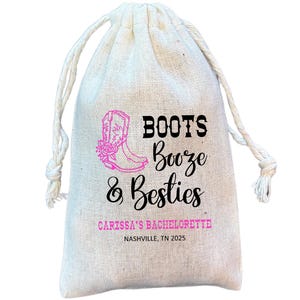 Nashville Bachelorette Party Favor Bags: Western Theme Cotton Gift Bags