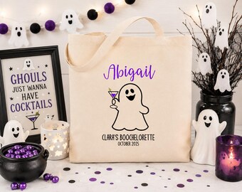 Personalized Adult Halloween Tote Bag for Girls Night, Bachelorette or Birthday Party