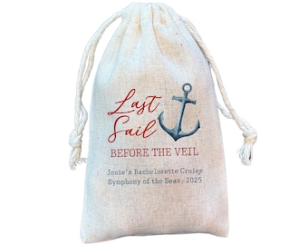 Nautical Bachelorette Favor Bag: Last Sail Before Veil, Cruise Theme