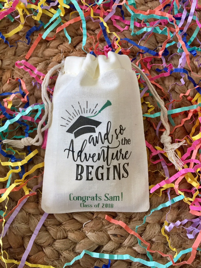Set of 10 Graduation Party Favor Bags and so the Adventure Etsy