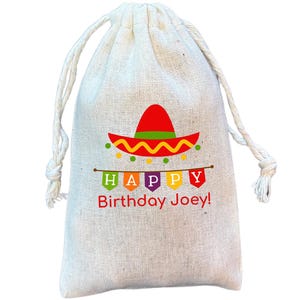 Mexican Fiesta Themed Personalized Birthday Party Favor and Gift Bags