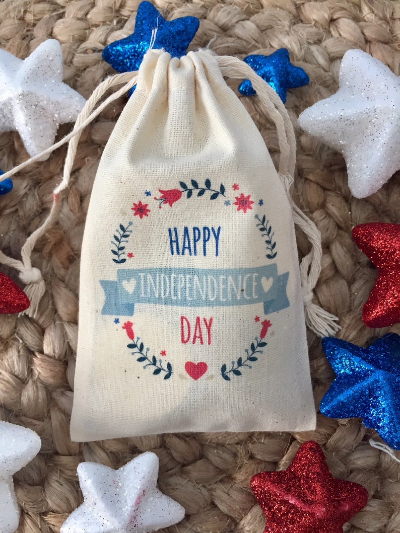 Set of 10 Happy Independence Day Item 1553A 4th of July Favor Bags