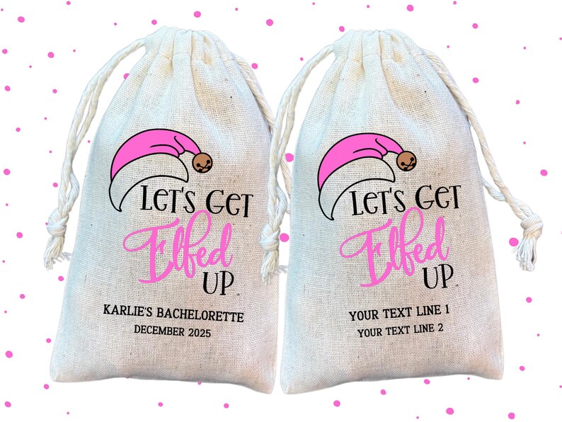 Let's Get Elfed Up Bachelorette or Birthday Favor and Gift Bags, Christmas Party Hangover Recovery Kit Goodie Bag image 2