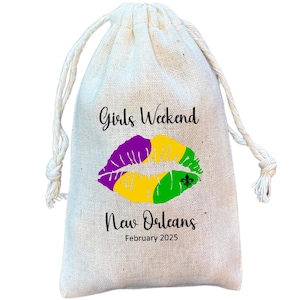 NOLA Gift and Favor Bags, New Orleans Girls Weekend Trip, Bachelorette or Birthday Hangover and Survival Kit Bag (Item 2059A)