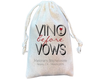 Vino Before Vows Favor Bag: Wine Theme Bachelorette Party