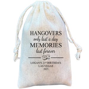 Las Vegas Theme Cotton Favor Bags: Hangover Recovery Kit