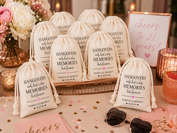 Personalized Hangover Kit Bag: Bachelorette Birthday Party Favor