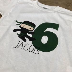 Ninja Theme Kids Birthday T-shirt item 2072C - Etsy Canada