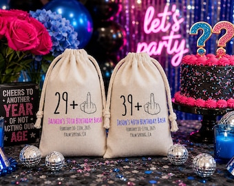 Personalized Birthday Hangover Kit Bag: Milestone Birthday Party Favor