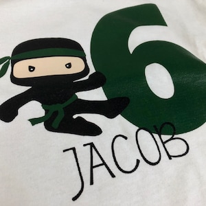 Ninja Theme Kids Birthday T-shirt item 2072C - Etsy Canada