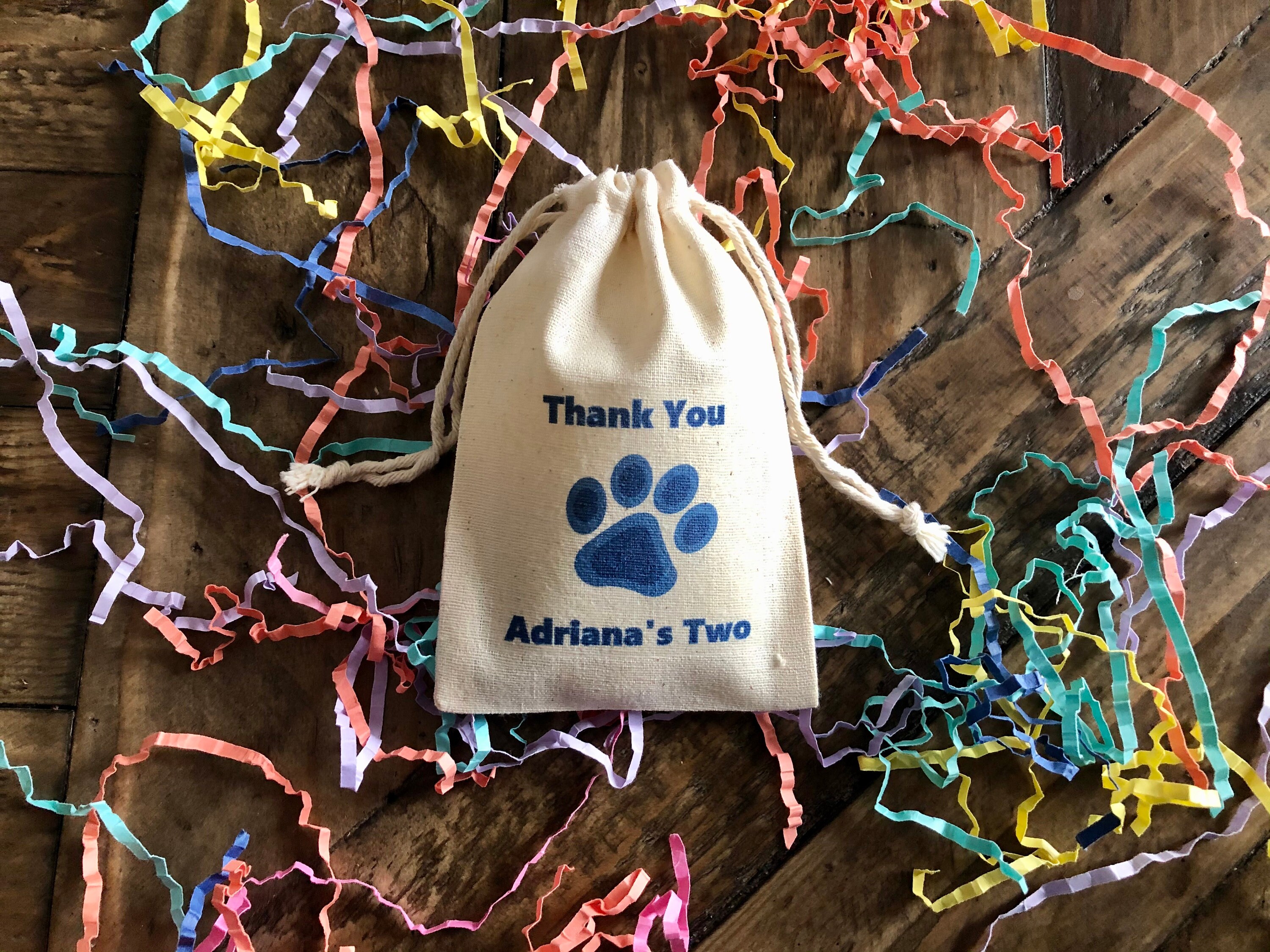 Cotton Pawprint Favor Bags