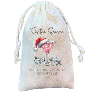 Personalized Christmas Party Favor Bags: Hangover Recovery Kit