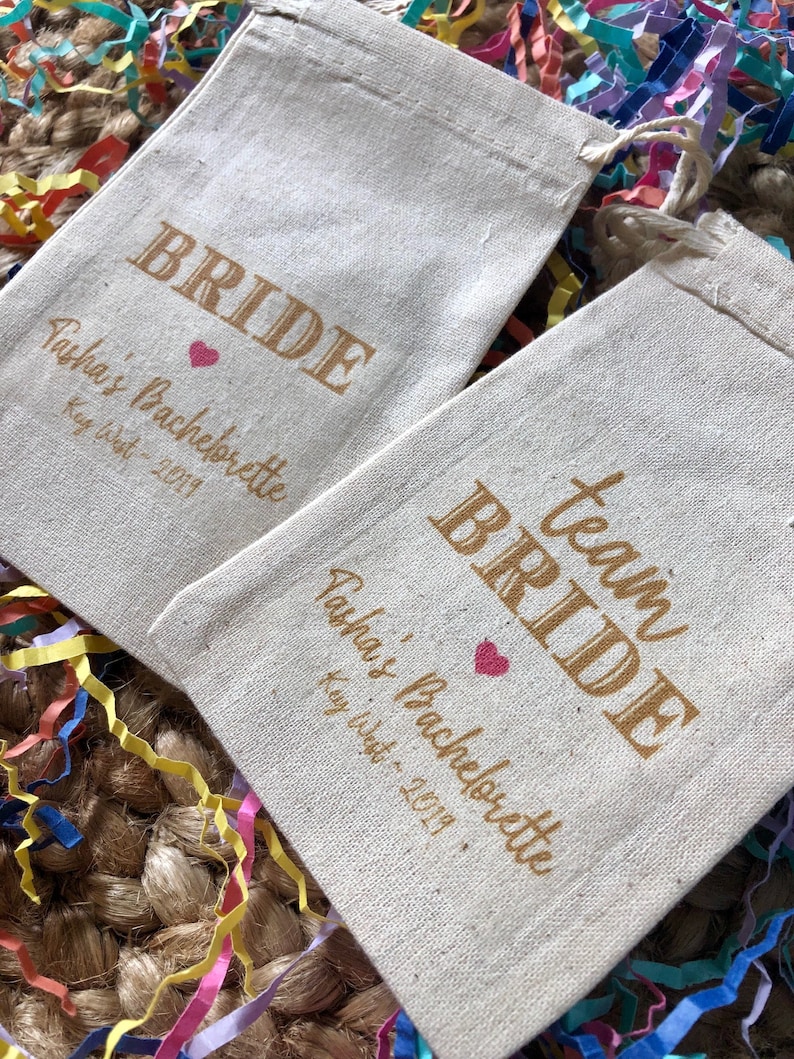 Item 1854A Bachelorette or Birthday Party Survival Kit Bags Bride and Team Bride Favors Set of 10