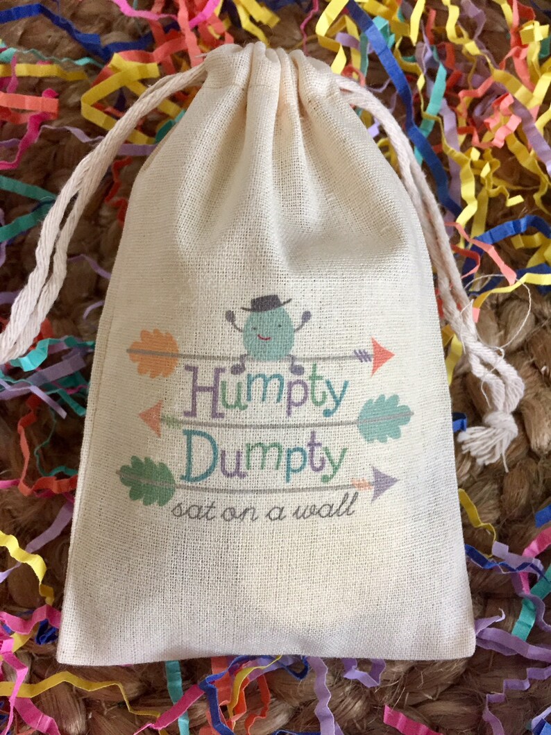 Item 1651A Nursery Rhyme Theme Favor Bags for Birthday Party or Baby Shower Set of 10