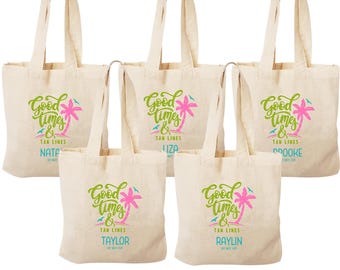 Beach Mini Tote Bag: Good Times & Tan Lines, Bachelorette Favor
