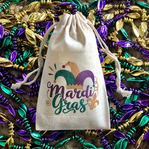 Set of 10 Mardi Gras Party Favor Bags - NOLA (Item 2064A)