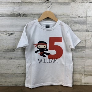 Ninja Theme Kids Birthday T-shirt item 2072C - Etsy Canada