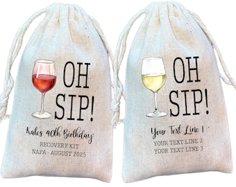Oh Sip Wine Hangover Recovery Kit Bags: Bachelorette Party Favor