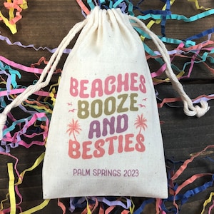 Set of 10 Beaches Booze and Besties Beach Girls Trip Survival Kit Bags (Item 2645A)