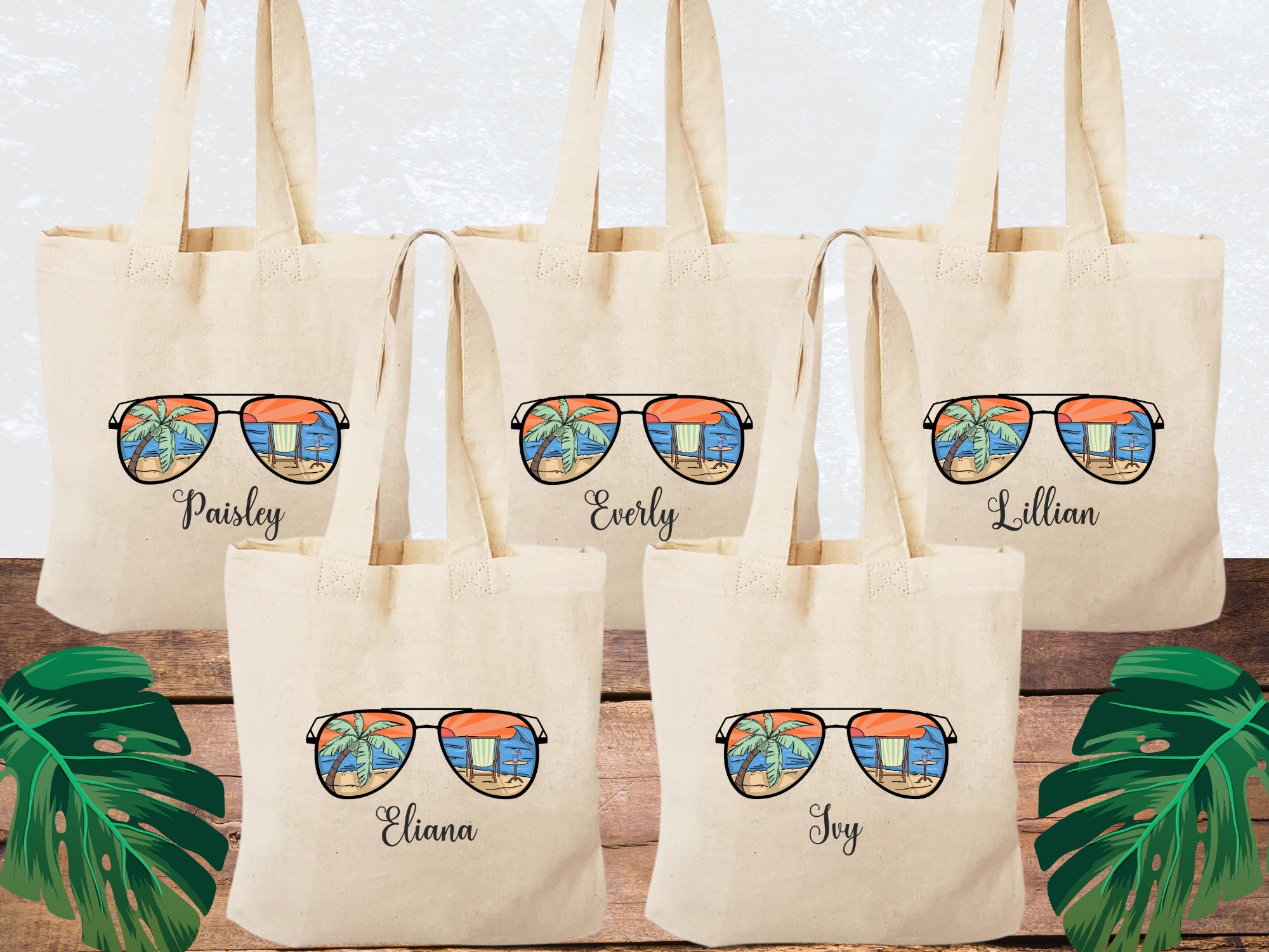 Personalized Clear Tote Bag Party Favor Giveaway for Bar and Bat