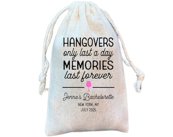 Wine Themed Hangover Kit Favor Bag: Bachelorette Party Gift