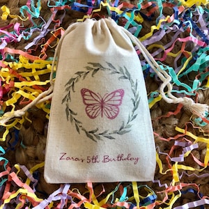 Set of 10 Personalized Butterfly Party or Shower Favor Bags (Item 2003A)