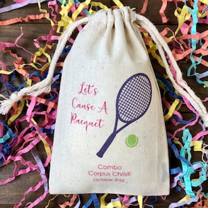 Set of 10 Tennis Theme Party Favor Bags / Let's Cause a Racquet (Item 2485A)