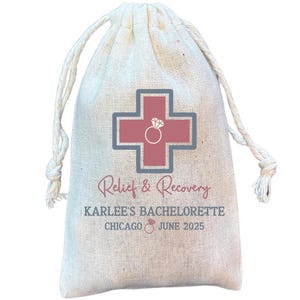 Engagement or Bachelorette Party Hangover Relief and Recovery Gift and Favor Bags