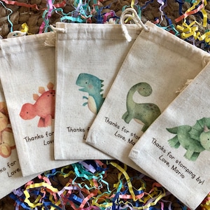 Set of 10 Baby Dinosaur Party Favor Bags - Personalized Favors - Item 1930A