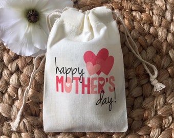 Set of 10 Happy Mother's Day Favor Bags / Dinner or Brunch Table Decor (Item 1516A)