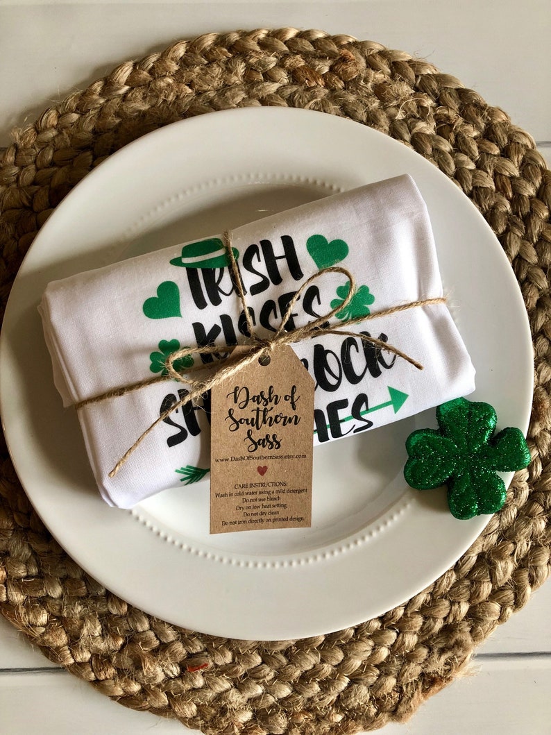 St Patrick/'s Day Cloth Dinner Napkin Set Irish Wedding Table Decor Irish Dinner Party Item 1175P