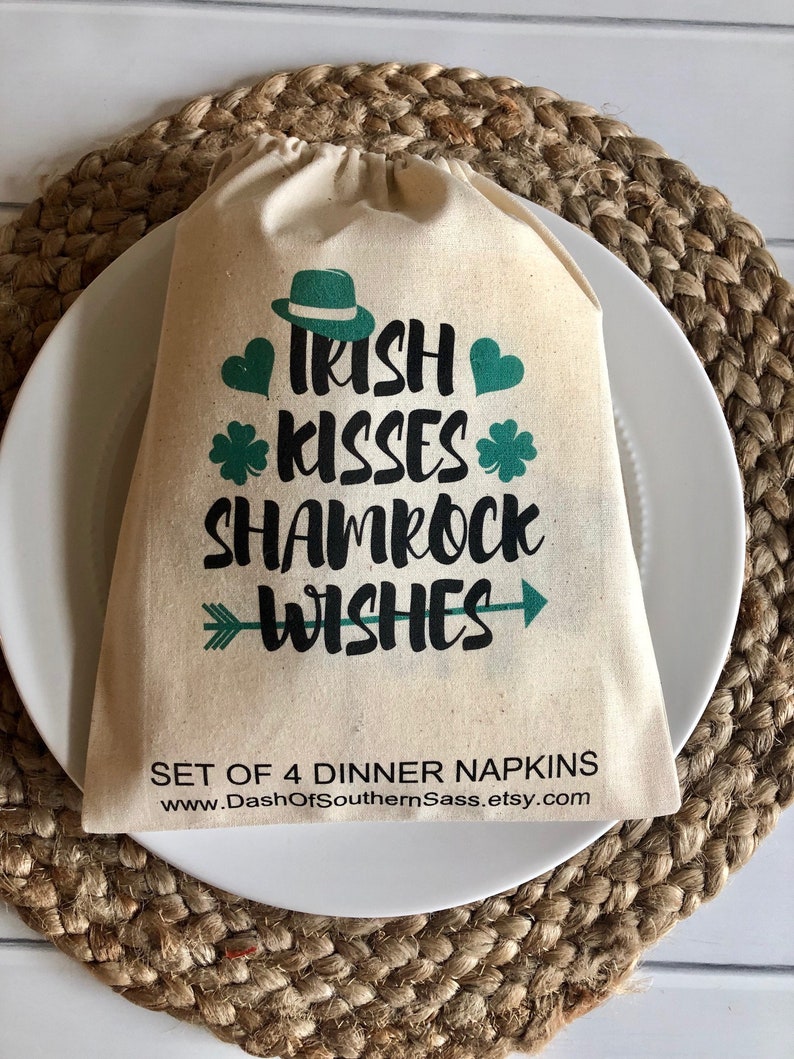 St Patrick/'s Day Cloth Dinner Napkin Set Irish Wedding Table Decor Irish Dinner Party Item 1175P