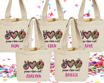 Set of 5 Personalized Art Paint Party Favor Tote Bags (Item 2493E)