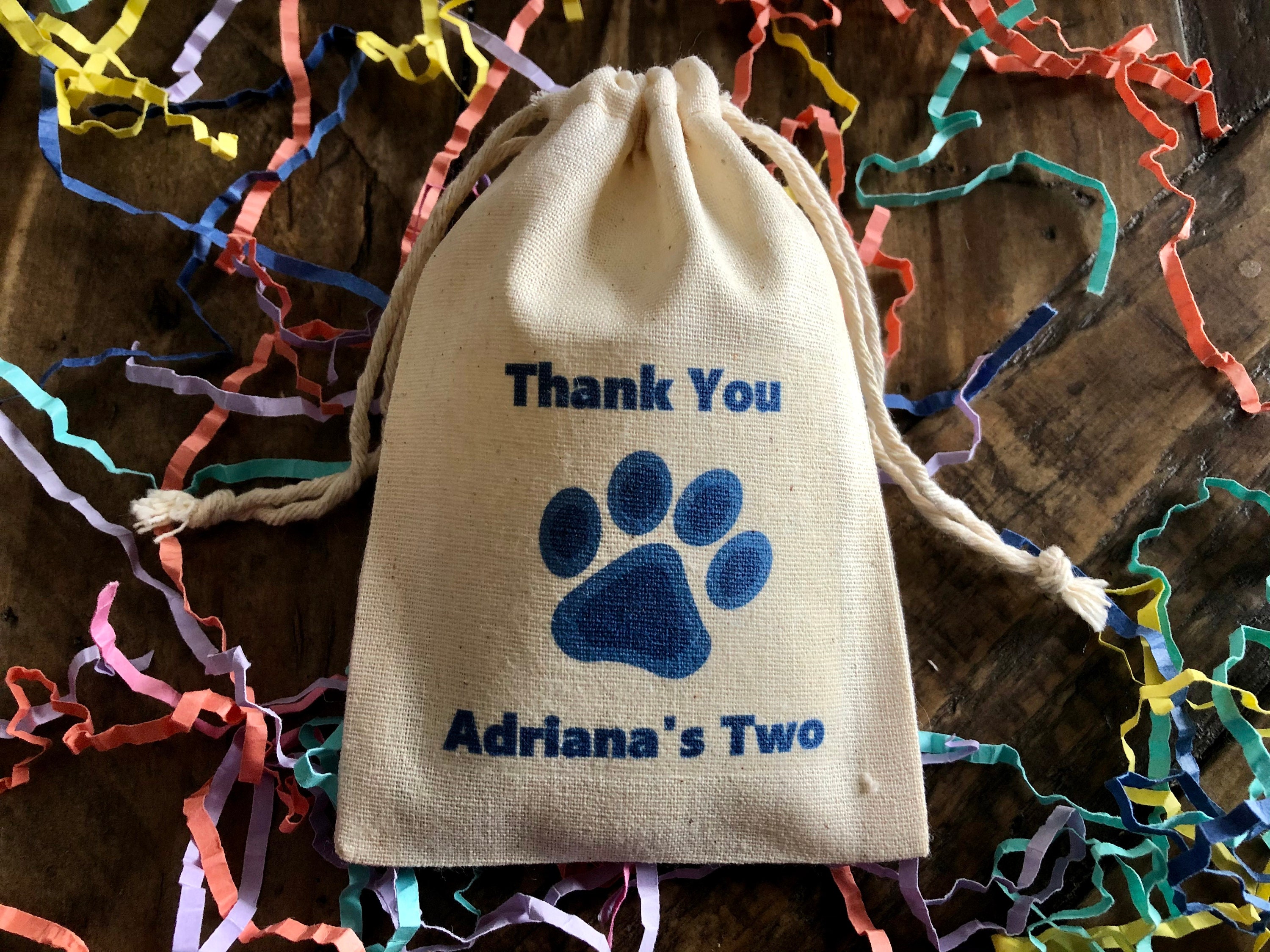 Cotton Pawprint Favor Bags