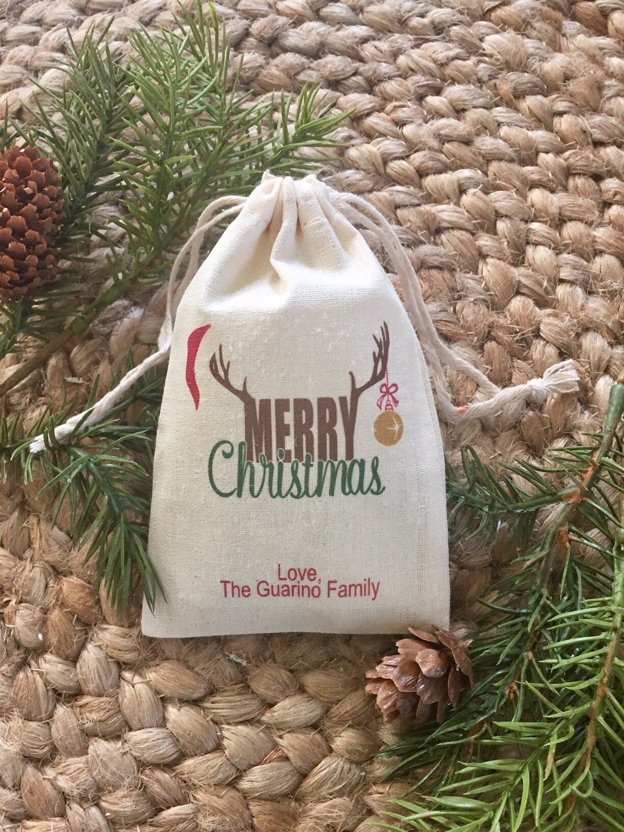 Set of 10 Personalized Christmas Favor Bags item 1701A Etsy