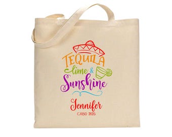 Tequila Lime Sunshine Tote Bag: Mexican Fiesta Beach Trip