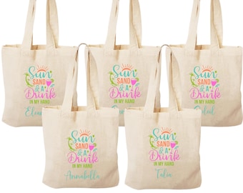 Beach Mini Tote Bag: Sun, Sand & Drink - Bachelorette Party Favor